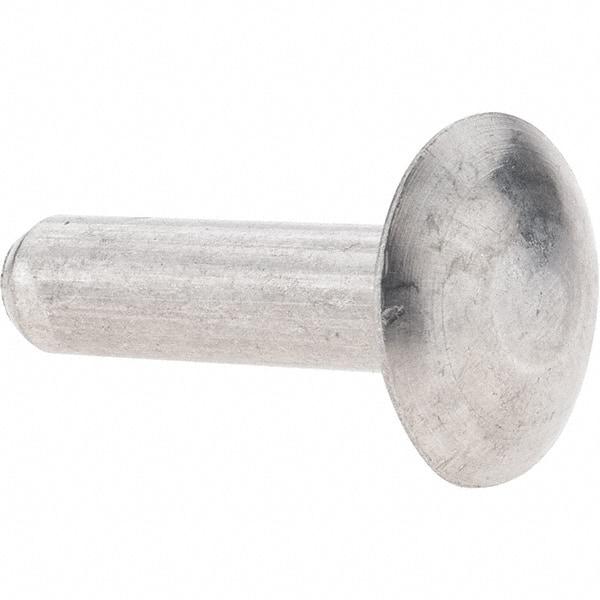 Value Collection - 1/4" Body Diam, Brazier Aluminum Solid Rivet - 1" Length Under Head - Strong Tooling