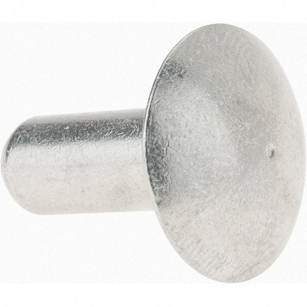 Value Collection - 1/4" Body Diam, Brazier Aluminum Solid Rivet - 5/8" Length Under Head - Strong Tooling