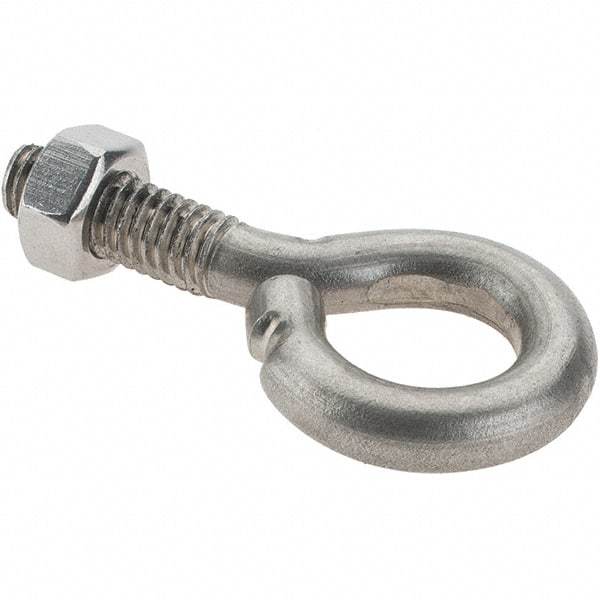 Value Collection - 5/16-18, Stainless Steel Wire Turned Open Eye Bolt - 7/8" Thread Length, 5/8" ID, 1" Shank Length - Strong Tooling