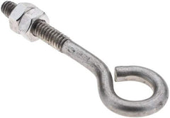 Value Collection - 1/4-20, Stainless Steel Wire Turned Open Eye Bolt - 1-1/4" Thread Length, 1/2" ID, 2" Shank Length - Strong Tooling