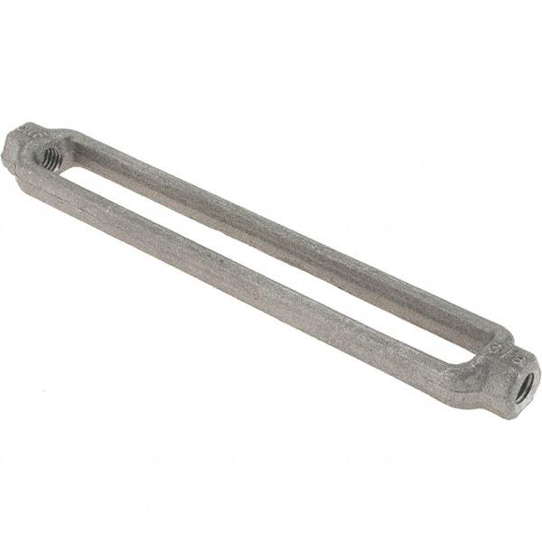 Value Collection - 1,200 Lb Load Limit, 3/8" Thread Diam, 6" Take Up, Steel Turnbuckle Body Turnbuckle - 7-1/8" Body Length, 9/16" Neck Length - Strong Tooling