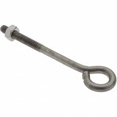 Value Collection - 1/4-20, Stainless Steel Wire Turned Open Eye Bolt - 1-1/2" Thread Length, 1/2" ID, 3" Shank Length - Strong Tooling