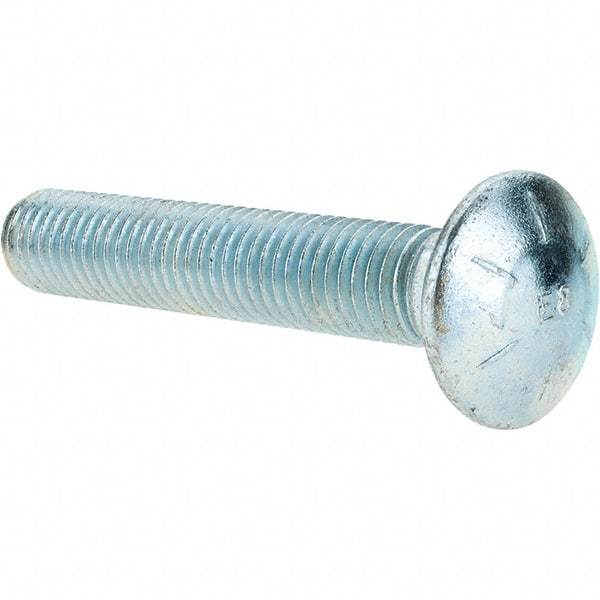 Value Collection - 5/8-11 UNC 3-1/2" Length Under Head, Standard Square Neck, Carriage Bolt - Grade 8 Alloy Steel, Zinc-Plated Clear Chromate Finish - Strong Tooling