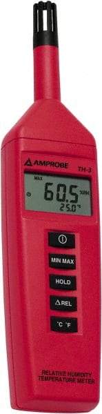 Amprobe - -4 to 140°F, 0 to 100% Humidity Range, Temp and Humidity Recorder - 3% Relative Humidity Accuracy, 0.1% RH, 0.1° F/C Resolution - Strong Tooling