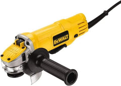 DeWALT - 4-1/2" Wheel Diam, 12,000 RPM, Corded Angle & Disc Grinder - 5/8-11 Spindle, 115 Volts, 9 Amps, Rear Exhaust - Strong Tooling