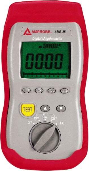 Amprobe - Digital LCD Display, 2,000 Megohm Electrical Insulation Resistance Tester & Megohmmeter - 1,000 VDC Max Test Voltage, Powered by 1.5V AA Battery - Strong Tooling