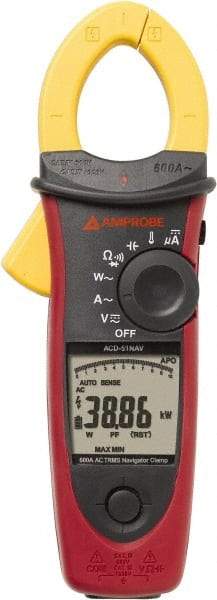 Amprobe - 3729950, CAT IV, CAT III, Digital True RMS Clamp Meter with 1.4567" Clamp On Jaws - 999.9 VAC/VDC, 599.9 AC Amps, Measures Voltage, Capacitance, Current, microAmps, Temperature - Strong Tooling