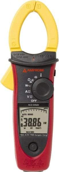 Amprobe - 3729989, CAT IV, CAT III, Digital True RMS Clamp Meter with 1.6535" Clamp On Jaws - 999.9 VAC/VDC, 999.9 AC/DC Amps, Measures Voltage, Capacitance, Current, Temperature - Strong Tooling