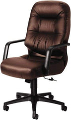 Hon - 46-1/2" High Executive High Back Leather Chair - 26" Wide x 29-3/4" Deep, Leather, Memory Foam Seat, Burgundy - Strong Tooling