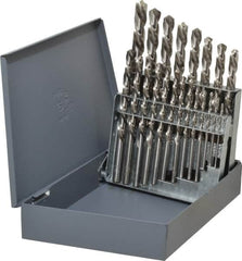 Chicago-Latrobe - 1/16 to 3/8", 118° Point, Bright Finish, High Speed Steel Jobber Length Drill Bit Set - Strong Tooling