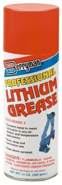 Berryman Products - 11 oz Aerosol Lithium Extreme Pressure Grease - Opaque, Extreme Pressure, 120°F Max Temp, - Strong Tooling