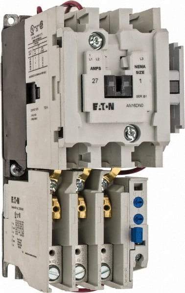 Eaton Cutler-Hammer - 240 Coil VAC, 27 Amp, NEMA Size 1, Nonreversible Open Enclosure NEMA Motor Starter - 3 hp at 1 Phase - Strong Tooling