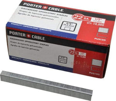 Porter-Cable - 1/2" Long x 3/8" Wide, 22 Gauge Crowned Construction Staple - Grade 2 Steel, Galvanized Finish - Strong Tooling