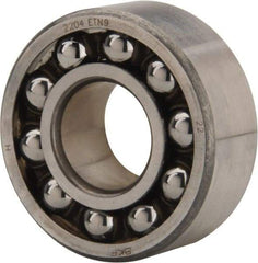 SKF - 20mm Bore Diam, 47mm OD, Open Self Aligning Radial Ball Bearing - 18mm Wide, 2 Rows, Round Bore, 933 Lb Static Capacity, 3,780 Lb Dynamic Capacity - Strong Tooling