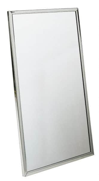 Bradley - 24 Inch Wide x 36 Inch High, Theft Resistant Rectangular Glass Washroom Mirror - Stainless Steel Frame - Strong Tooling