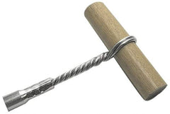 Schaefer Brush - 6" Long, 3/8" NPT Male, Galvanized Steel T-Bar Brush Handle - 1/2" Diam, For Use with Tube Brushes & Scrapers - Strong Tooling