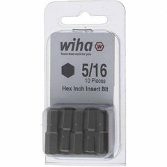 Wiha - 0.312" Hex Screwdriver Bit - 1/4" Drive, 1" OAL - Strong Tooling