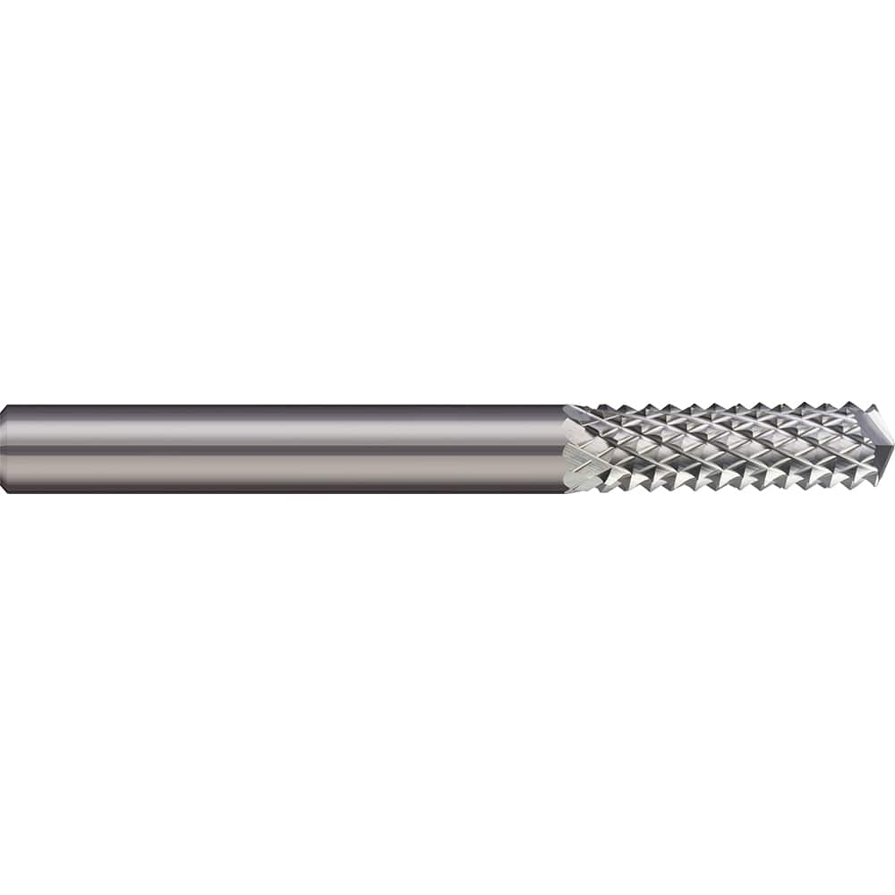 Micro 100 - 1/2" Diam, 1" LOC, 1/2" Shank Diam, 135° Drill Point Diamond-Pattern Router Bit - Exact Industrial Supply