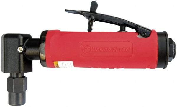 Universal Tool - 1/4" Collet, Angle Handle, Angle Air Die Grinder - 12,000 RPM, Rear Exhaust, 16 CFM, 0.45 hp, 90 psi, 1/4 NPT - Strong Tooling