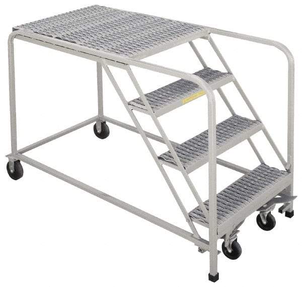 PW Platforms - 30" 3 Step Platform - Rolling Work Platform, 500 Lb Capacity, 30" Platform Height, 26" Base Width x 40" Base Depth, Perforated Tread - Strong Tooling