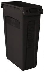 Rubbermaid - 23 Gal Black Rectangle Trash Can - Polyethylene, 30" High x 22" Long x 11" Wide - Strong Tooling