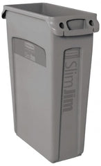 Rubbermaid - 23 Gal Gray Rectangle Trash Can - Polyethylene, 30" High x 22" Long x 11" Wide - Strong Tooling