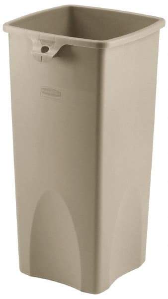 Rubbermaid - 23 Gal Beige Square Trash Can - Polyethylene, 30.9" High x 16-1/2" Long x 15-1/2" Wide - Strong Tooling