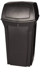 Rubbermaid - 35 Gal Black Square Trash Can - Polyethylene, 41" High x 21-1/2" Long x 21-1/2" Wide - Strong Tooling