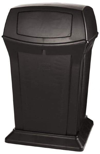 Rubbermaid - 45 Gal Black Square Trash Can - Polyethylene, 41-1/2" High x 24-7/8" Long x 24-7/8" Wide - Strong Tooling