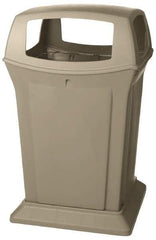 Rubbermaid - 45 Gal Beige Square Trash Can - Polyethylene, 41-1/2" High x 24-7/8" Long x 24-7/8" Wide - Strong Tooling