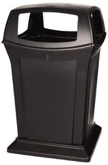 Rubbermaid - 45 Gal Black Square Trash Can - Polyethylene, 41-1/2" High x 24-7/8" Long x 24-7/8" Wide - Strong Tooling