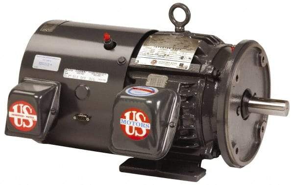 US Motors - 1.5 hp, TEFC Enclosure, No Thermal Protection, 1,175 RPM, 230/460 Volt, 60 Hz, Three Phase Premium Efficient Motor - Size 182 Frame, Rigid Mount, 1 Speed, Ball Bearings, 5/2.5 Full Load Amps, F Class Insulation, Reversible - Strong Tooling