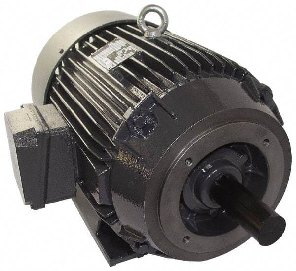 US Motors - 10 hp, TEFC Enclosure, No Thermal Protection, 1,175 RPM, 208-230/460 Volt, 60 Hz, Three Phase Energy Efficient Motor - Size 256 Frame, Rigid Mount, 1 Speed, Ball Bearings, 27.5-24.6/12.3 Full Load Amps, F Class Insulation, CCW Lead End - Strong Tooling