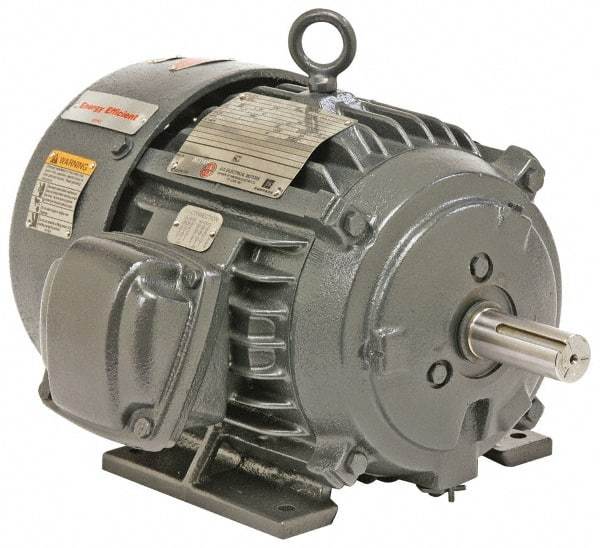 US Motors - 200 hp, TEFC Enclosure, No Thermal Protection, 1,785 RPM, 575 Volt, 60 Hz, Three Phase Energy Efficient Motor - Size 447 Frame, Rigid Mount, 1 Speed, Ball Bearings, 183 Full Load Amps, F Class Insulation, Reversible - Strong Tooling