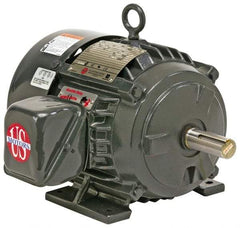 US Motors - 2 hp, TEFC Enclosure, No Thermal Protection, 3,500 RPM, 230/460 Volt, 60 Hz, Three Phase Premium Efficient Motor - Size 145 Frame, Rigid Mount, 1 Speed, Ball Bearings, 4.9/2.4 Full Load Amps, F Class Insulation, Reversible - Strong Tooling