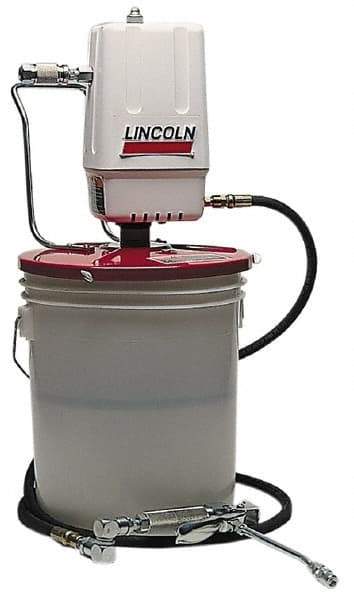 Lincoln - Grease Lubrication Aluminum Air-Operated Pump - For 25 to 50 Lb (Drum) & 35 to 50 Lb (Pail) Container - Strong Tooling