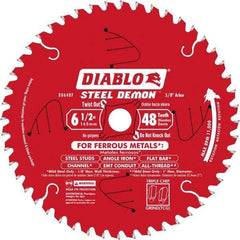 Freud - 6-1/2" Diam, 5/8" Arbor Hole Diam, 48 Tooth Wet & Dry Cut Saw Blade - Carbide-Tipped, Burr-Free Action, Standard Round Arbor - Strong Tooling