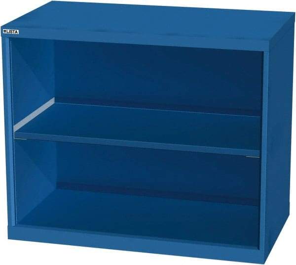 LISTA - 2 Shelf, 33-1/2" High x 40" Wide Bookcase - 22-1/2" Deep, Steel, Blue - Strong Tooling