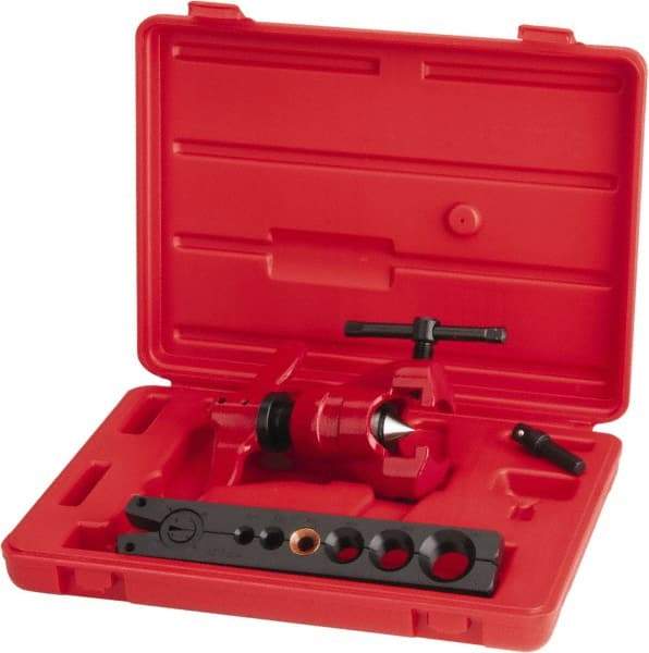 Value Collection - 3/16 to 5/8" Pipe Capacity, Flaring Tool Kit - 6 Pieces, Cuts Copper - Strong Tooling