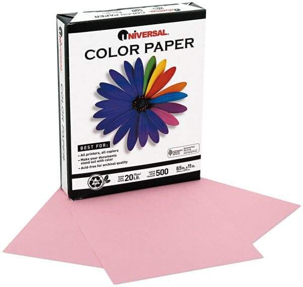 UNIVERSAL - 8-1/2" x 11" Pink Copy Paper - Use with Laser Printers, Copiers, Offset Presses, Spirit Duplicators - Strong Tooling