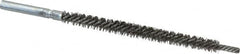 Schaefer Brush - 3" Brush Length, 1/4" Diam, Double Stem, Double Spiral Tube Brush - 4-3/4" Long, Stainless Steel, 8-32 Female Connection - Strong Tooling