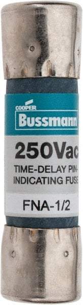 Cooper Bussmann - 250 VAC, 0.5 Amp, Time Delay Pin Indicator Fuse - Fuse Holder Mount, 1-1/2" OAL, 10 at 125 V kA Rating, 13/32" Diam - Strong Tooling