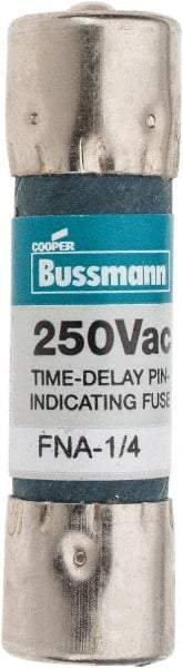 Cooper Bussmann - 250 VAC, 0.25 Amp, Time Delay Pin Indicator Fuse - Fuse Holder Mount, 1-1/2" OAL, 10 at 125 V kA Rating, 13/32" Diam - Strong Tooling