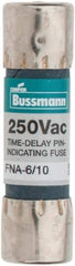 Cooper Bussmann - 250 VAC, 0.6 Amp, Time Delay Pin Indicator Fuse - Fuse Holder Mount, 1-1/2" OAL, 10 at 125 V kA Rating, 13/32" Diam - Strong Tooling