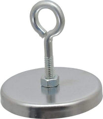 Mag-Mate - 41 Lb Max Pull Force, 3/8" Overall Height, 2.63" Diam, Ceramic Cup Magnet - Loop Style, Chrome Plated - Strong Tooling