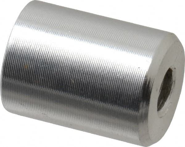 Mag-Mate - 8-32 Thread, 3/8" Diam, 1/2" High, 0.65 Lb Average Pull Force, Neodymium Rare Earth Pot Magnet - 1/4" Tapped Hole Depth, Nickel Plated, Aluminum Insulated - Strong Tooling