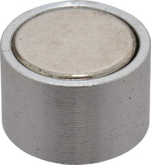 Mag-Mate - 10-24 Thread, 3/4" Diam, 1/2" High, 3 Lb Average Pull Force, Neodymium Rare Earth Pot Magnet - 1/4" Tapped Hole Depth, Nickel Plated, Aluminum Insulated - Strong Tooling