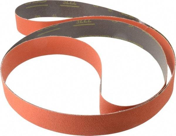 3M - 2" Wide x 132" OAL, 60 Grit, Ceramic Abrasive Belt - Ceramic, Medium, Coated, YF Weighted Cloth Backing, Wet/Dry, Series 777F - Strong Tooling