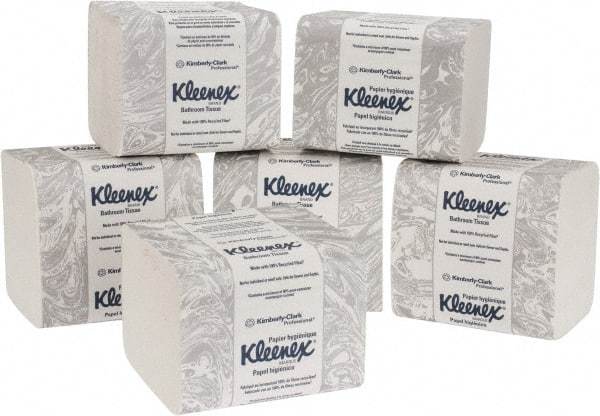 Kleenex - 4-1/2" Sheet Width, Single Sheet Pack Toilet Tissue - 250 Sheets per Roll, 2 Ply, White, Recycled Fiber - Strong Tooling