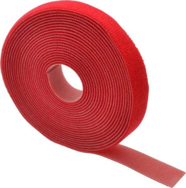 SpeedTech - 15' Long Red Nylon & Polyethylene Hook & Loop Strap - 50 Lb Tensile Strength - Strong Tooling